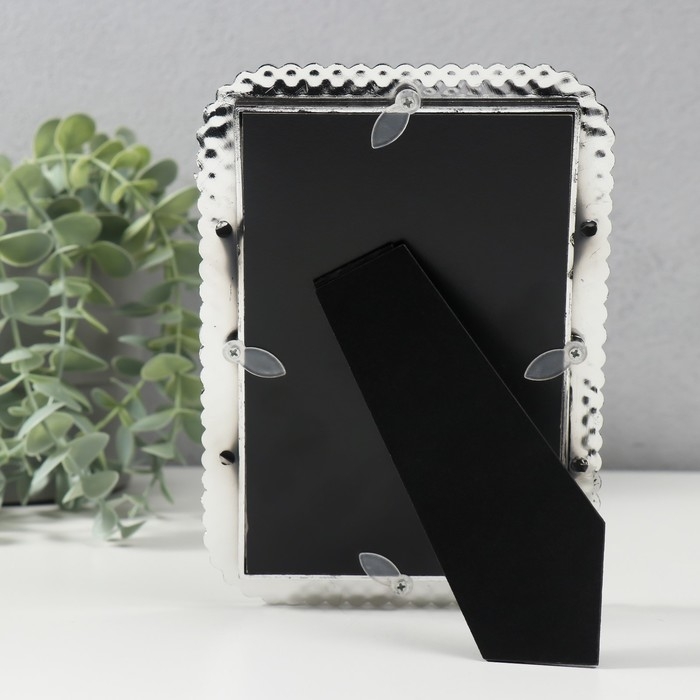 Фоторамка пластик 10х15 см  Фоторамка пластик 10х15 см "Золотой жемчуг и стразы" закруглённые углы 12,5х17,5 см