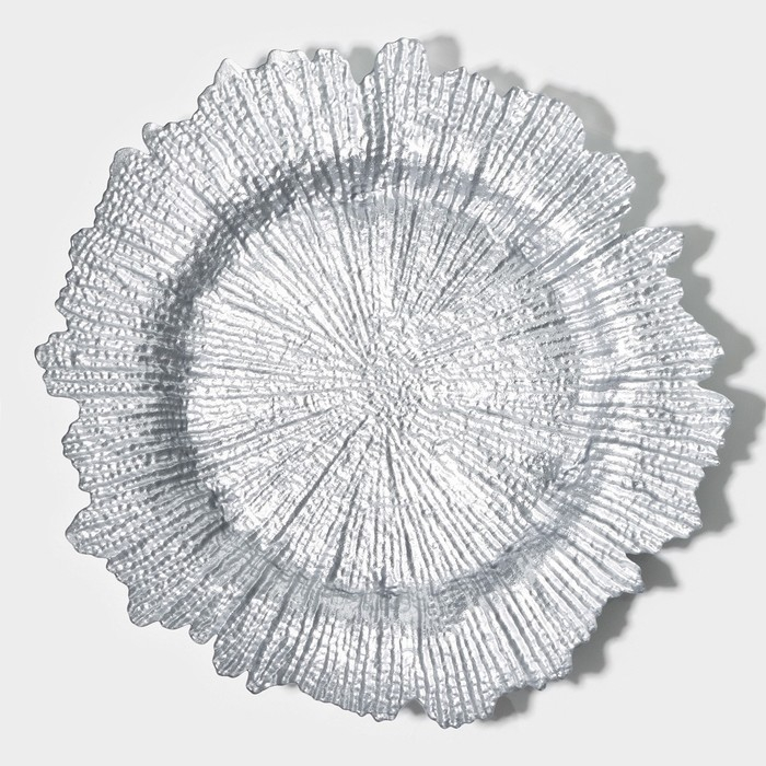 Тарелка - блюдо подстановочное Magistro «Сияние», d=33 см, цвет серебряный