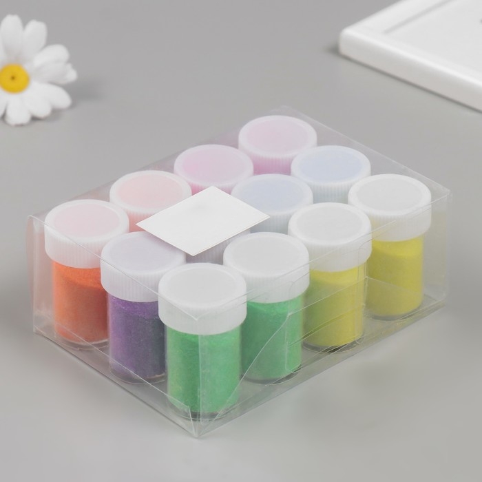 Глиттер размер 1/96, упаковка 12 шт/10 гр, неоновое ассорти Глиттер размер 1/96, упаковка 12 шт/10 гр, неоновое ассорти