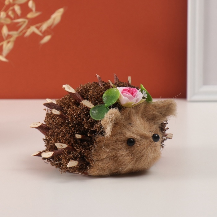 Декор  Декор "Ёжик с цветами" 15х10х9 см