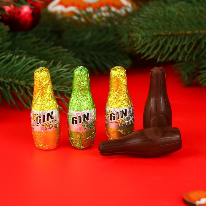 Новый год. Шоколад фигурный Gin&Co с джином, 9 г Новый год. Шоколад фигурный Gin&Co с джином, 9 г