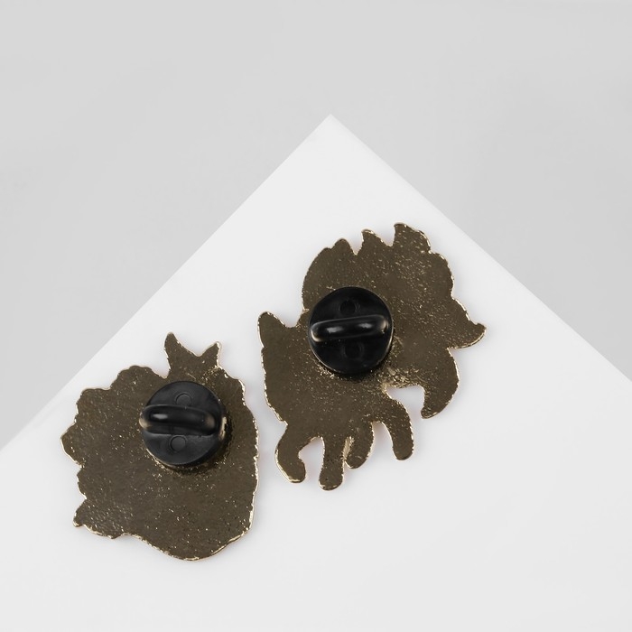 Набор значков (2 шт.) «Кицунэ» девятихвостый лис, цветной в золоте Набор значков (2 шт.) «Кицунэ» девятихвостый лис, цветной в золоте