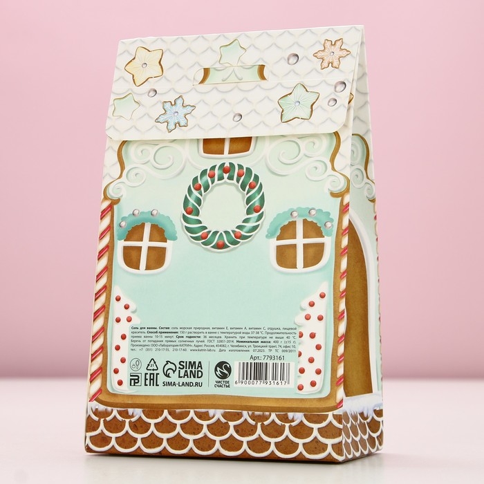 Соль для ванны «Пряничный Новый Год», 400 г, аромат молока и ванили, ЧИСТОЕ СЧАСТЬЕ Соль для ванны «Пряничный Новый Год», 400 г, аромат молока и ванили, ЧИСТОЕ СЧАСТЬЕ