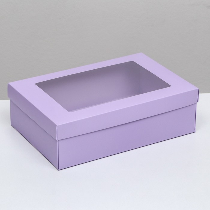 Коробка подарочная складная, упаковка, «Лавандовая», с окном 30 х 20 х 9 см Коробка подарочная складная, упаковка, «Лавандовая», с окном 30 х 20 х 9 см