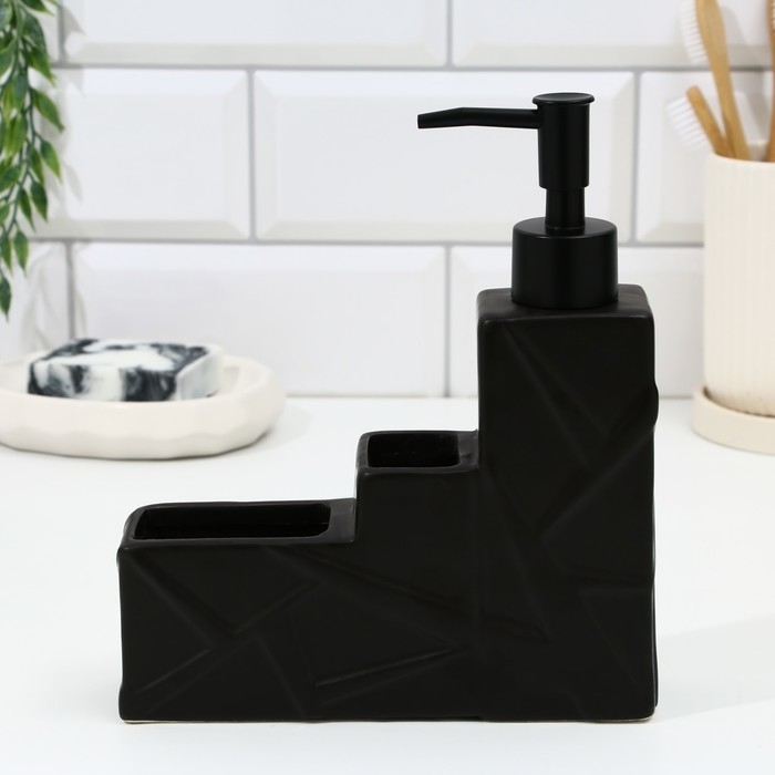 Дозатор для жидкого мыла,черный ,16 х 12 х 4 см.