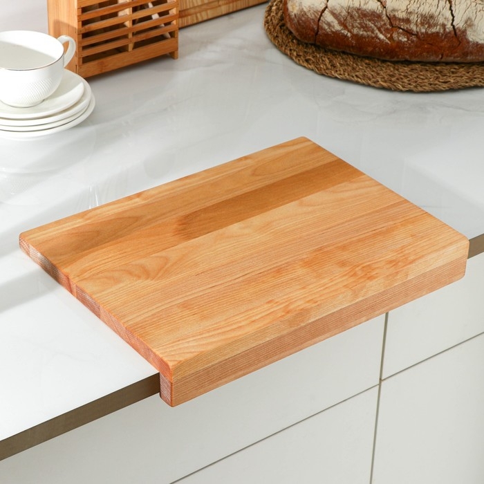 Доска разделочная с упором Adelica «Мастер шеф», 36×26×1,8 см, пропитано минеральным маслом, берёза Доска разделочная с упором Adelica «Мастер шеф», 36×26×1,8 см, пропитано минеральным маслом, берёза