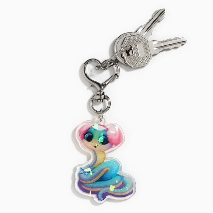 Брелок новогодний, для ключей, голографический «Волшебных моментов» 3,7 х 9,2 см