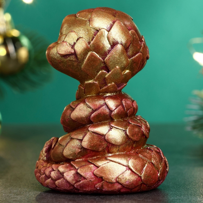 Новый год. Символ 2025. Фигура Новый год. Символ 2025. Фигура "Змея Рубин" бордовая-золото, 6х5см