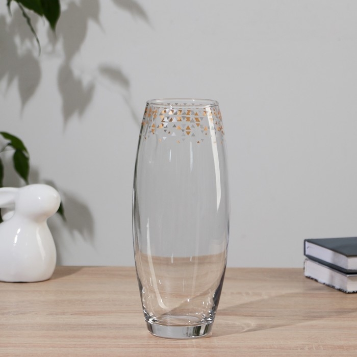 Ваза FLORA  Ваза FLORA "Абстракция золото-серебро" d-7.5см, h-26см х10,5см