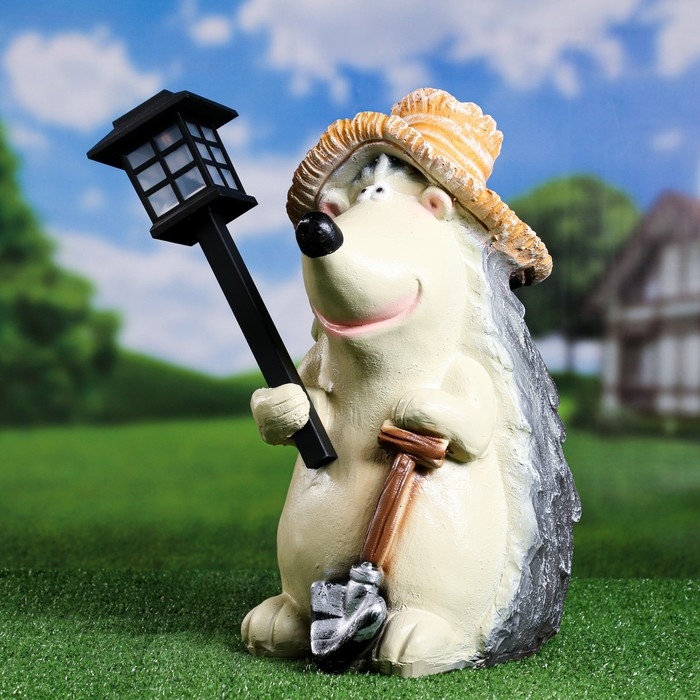 Садовый фонарь  Садовый фонарь "Ежик с фонарем" 43см