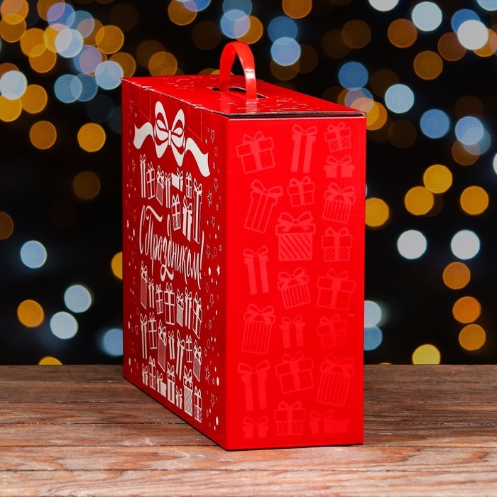 Коробка подарочная складная "Ретро Стайл" 36,5 х 11 х 26 см. Новый год