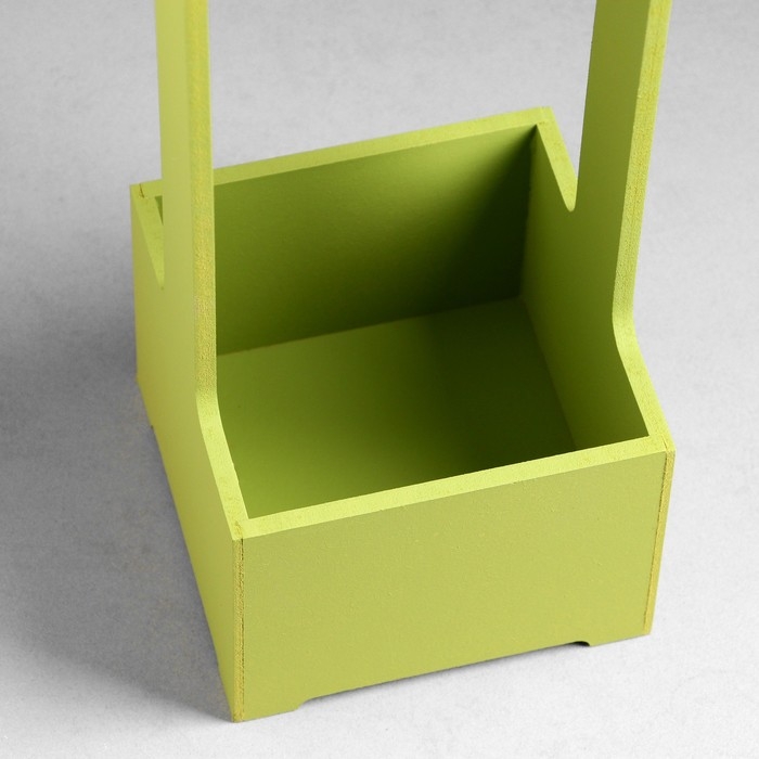 Кашпо - ящик деревянный 13,5х13,5х30 см Фисташковый Кашпо - ящик деревянный 13,5х13,5х30 см Фисташковый