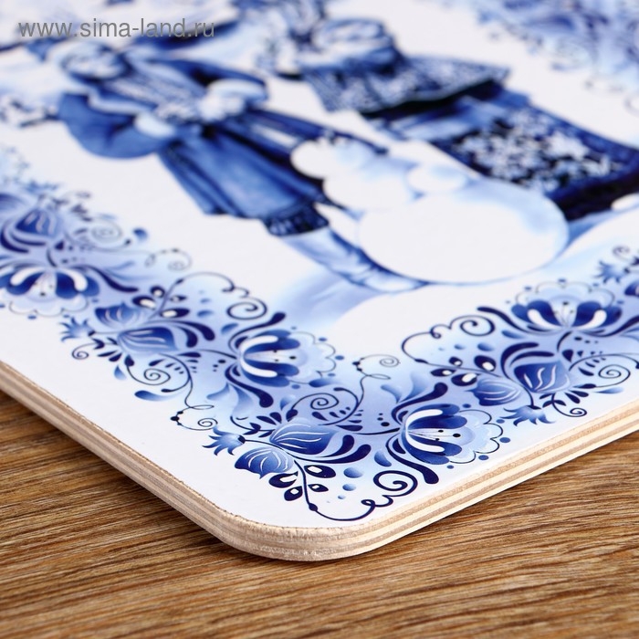 Доска разделочная сувенирная  Доска разделочная сувенирная "Гжель", 19,5×27,5 см