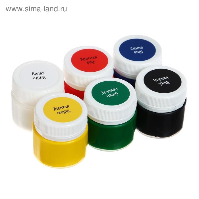 Краска по ткани, набор 6 цветов х 15 мл, ЗХК  Краска по ткани, набор 6 цветов х 15 мл, ЗХК "Я - Художник!", акриловая на водной основе, (228411540)