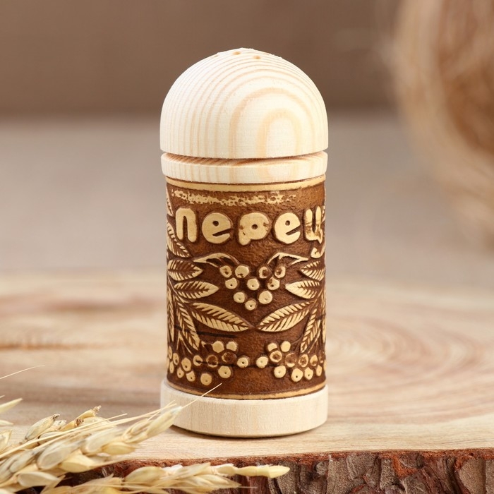 Солонка  Солонка "Рябинка" (перец), 4х9 см, береста