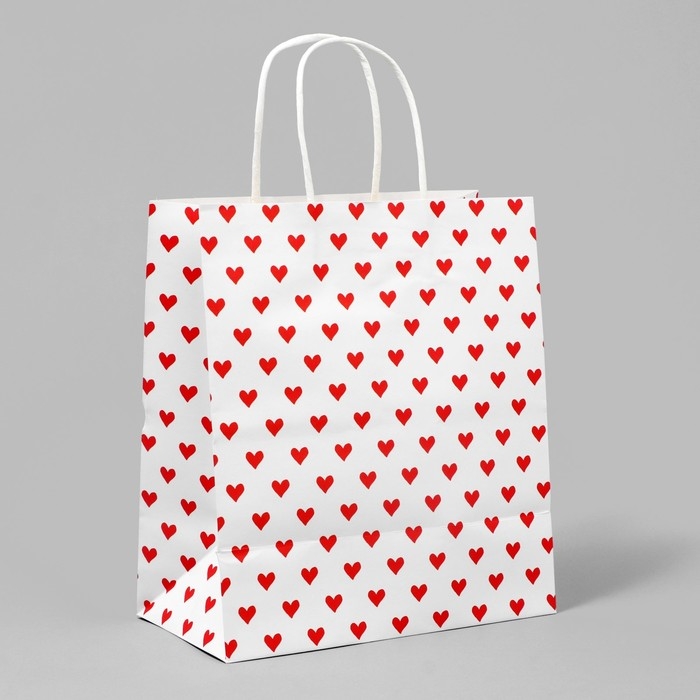 Пакет подарочный крафтовый, упаковка, «Сердца», 22 х 25 х 12 см Пакет подарочный крафтовый, упаковка, «Сердца», 22 х 25 х 12 см