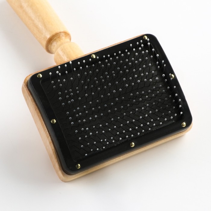 Щётка - пуходёрка деревянная  Щётка - пуходёрка деревянная "Премиум" с каплями, основание 80 х 60 мм