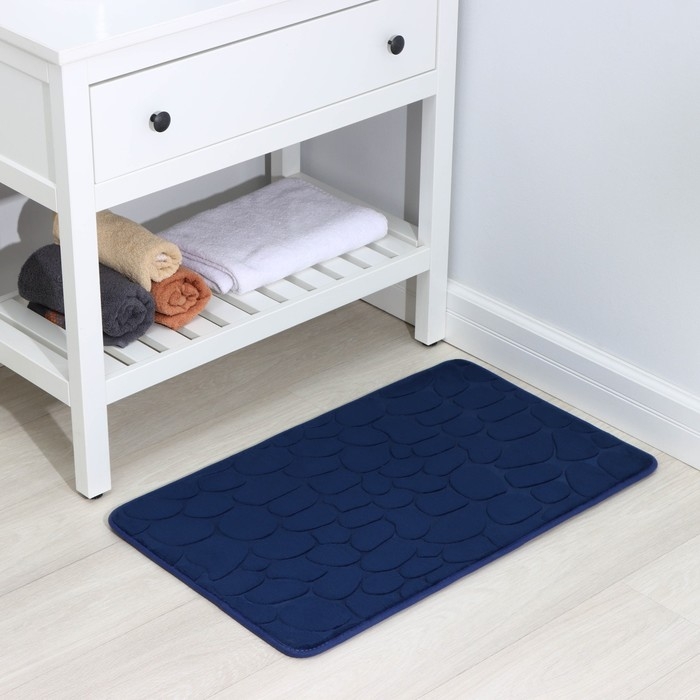 Коврик для ванной и туалета SAVANNA Memory foam, 50×80 см, цвет синий Коврик для ванной и туалета SAVANNA Memory foam, 50×80 см, цвет синий