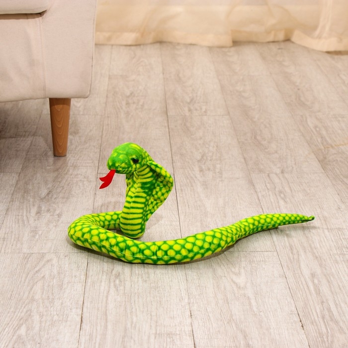 Мягкая игрушка «Кобра», 55 см, цвет зелёный Мягкая игрушка «Кобра», 55 см, цвет зелёный