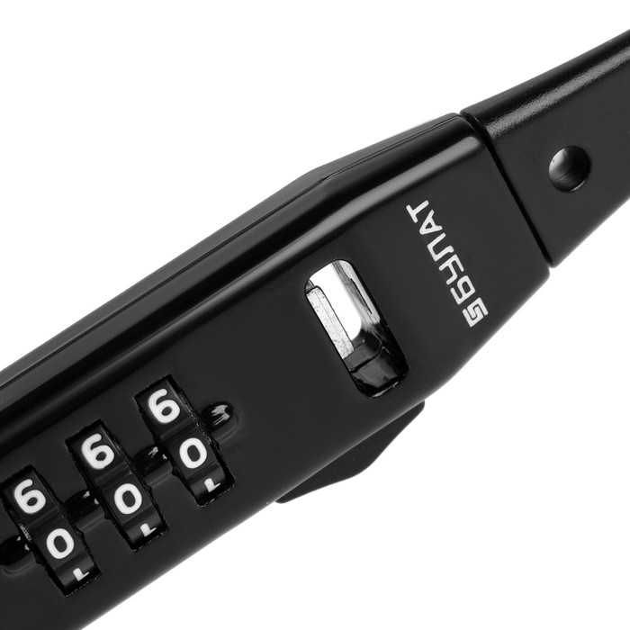 Замок навесной, кодовый с нерж. тросом, БУЛАТ ВС 455 НС (11*530), цвет черный