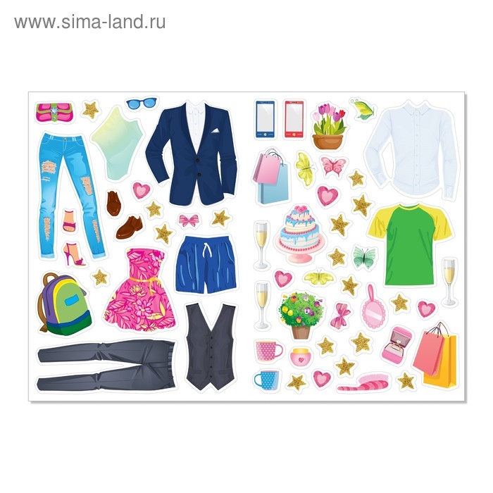 Наклейки «Наряди куколку. Свадьба», 12 стр. Наклейки «Наряди куколку. Свадьба», 12 стр.