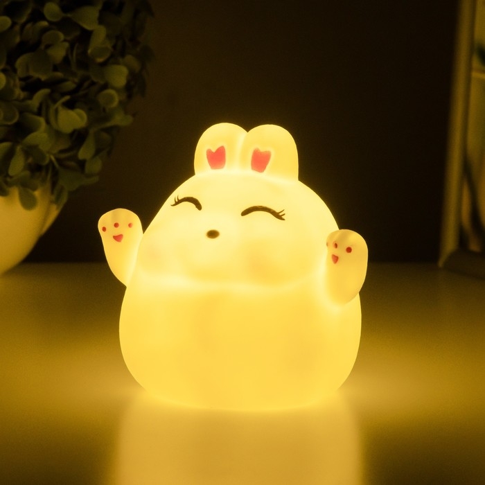 Ночник Ночник "Зайчик" LED от батареек 3хLR44 белый 11,5х11х11,5 см