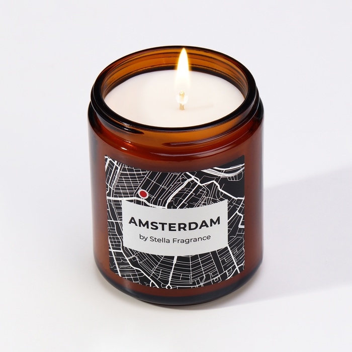 Свеча ароматическая в банке  Свеча ароматическая в банке "AMSTERDAM",  сосна, эвкалипт, 250 г