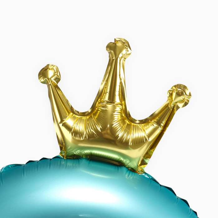 Шар фольгированный 42" &laquo;Цифра 3 с короной&raquo; на подставке, цвет голубой