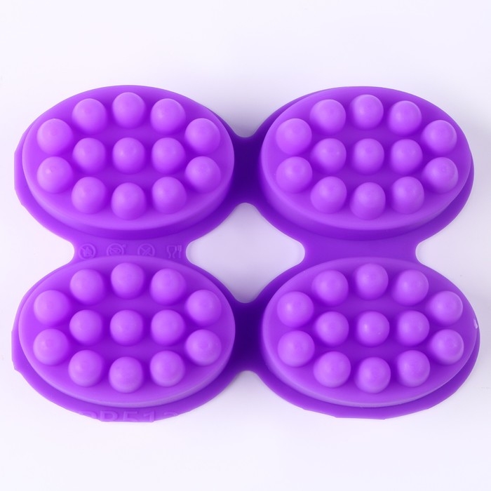 Форма для мыла силиконовая «Массажная» 4 шт., размер 1 шт. — 7,1 × 3,5 × 5 см Форма для мыла силиконовая «Массажная» 4 шт., размер 1 шт. — 7,1 × 3,5 × 5 см