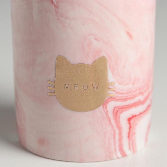 Горшок для цветов с тиснением, «Мяу», 8 х 9.5 см Горшок для цветов с тиснением, «Мяу», 8 х 9.5 см