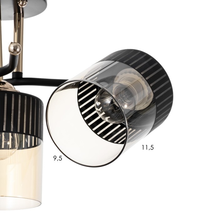 Люстра Люстра "Галион" 3хЕ27 40Вт черно-золотой 55х26 см