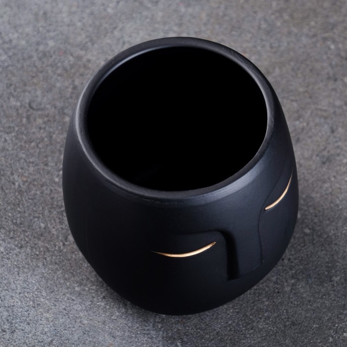 Горшок  Горшок "Мистер Твикс" 12х12х12см, черный