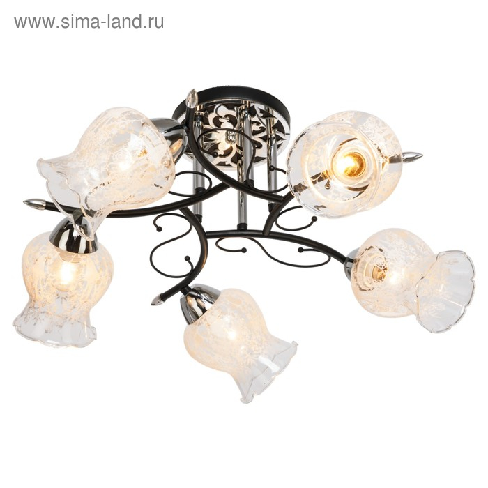 Люстра Люстра "Триони" 5х40Вт Е27 черный/хром 63х63х29