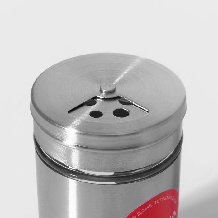 Солонка стеклянная Доляна «Стиль», 130 мл, 5×8 см, цвет серебряный Солонка стеклянная Доляна «Стиль», 130 мл, 5×8 см, цвет серебряный