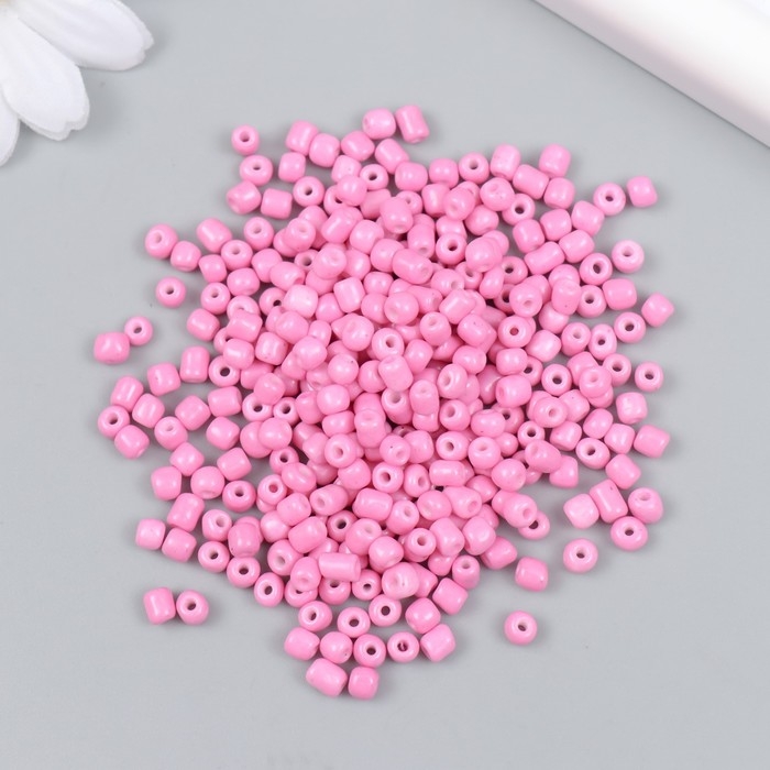 Бисер стекло 6/0  Бисер стекло 6/0 "Светло-розовый" яркий 450 гр