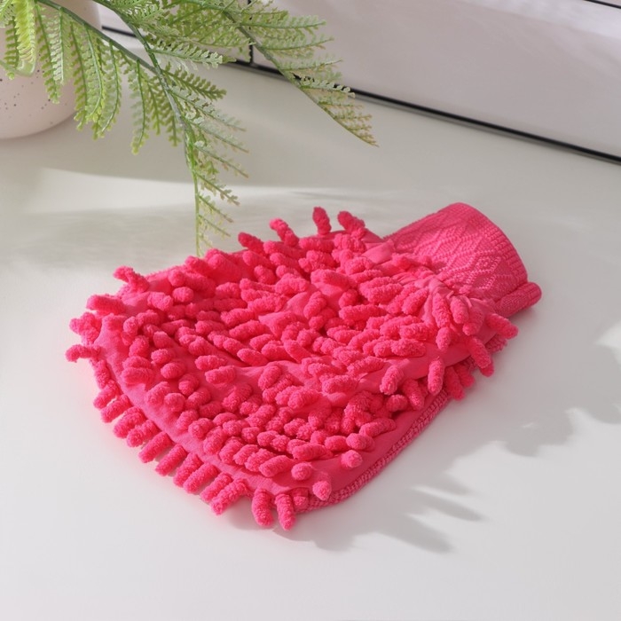 Варежка для уборки Доляна «Букли», микрофибра односторонняя, 15×20 см, цвет МИКС Варежка для уборки Доляна «Букли», микрофибра односторонняя, 15×20 см, цвет МИКС