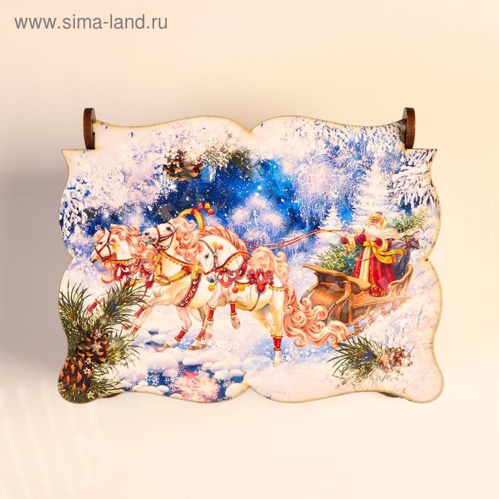 Шкатулка средняя новогодняя  Шкатулка средняя новогодняя "Тройка", 14х11,7х7,5 см