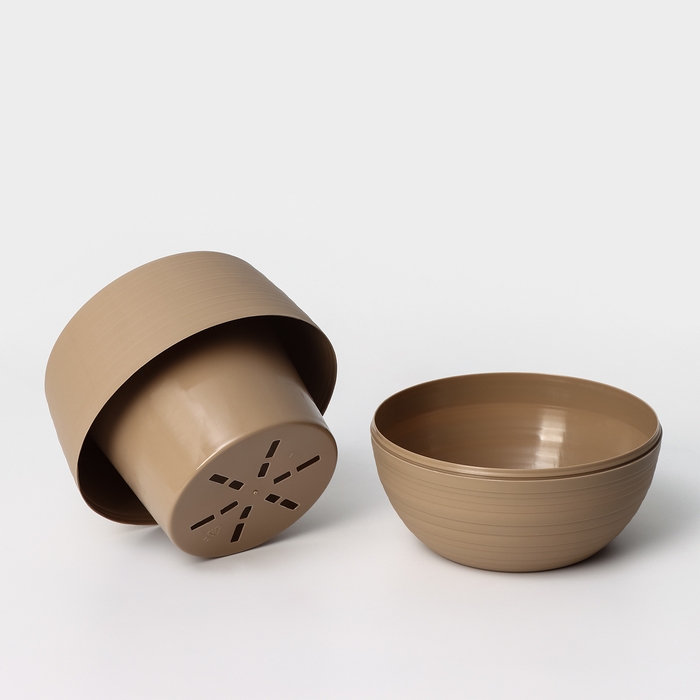 Горшок «Дуэт», 1.5 л, цвет кофе с молоком Горшок «Дуэт», 1.5 л, цвет кофе с молоком