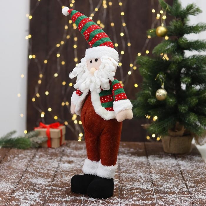 Мягкая игрушка Мягкая игрушка "Дед Мороз - пузанчик" 10х52 см, красно-зелёный
