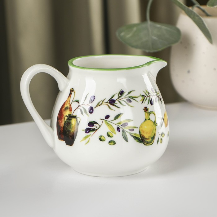 Молочник фарфоровый Доляна «Олива», 300 мл Молочник фарфоровый Доляна «Олива», 300 мл