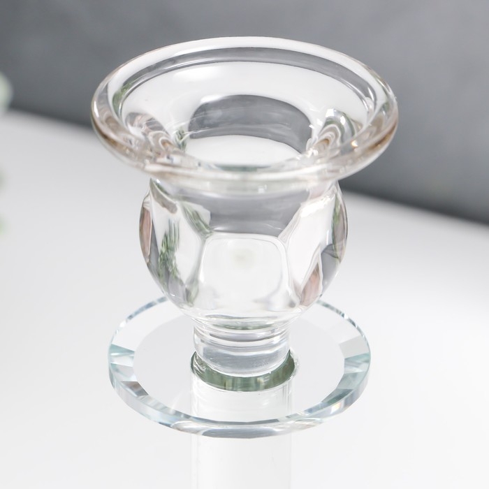 Подсвечник стекло на1 свечу Подсвечник стекло на1 свечу "Классика на ножке" прозрачный d=2,4 см 7х7х17,2 см