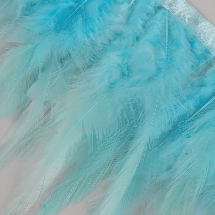 Тесьма с перьями петуха, 10-15 см, 5 ± 0,5 м, цвет голубой Тесьма с перьями петуха, 10-15 см, 5 ± 0,5 м, цвет голубой
