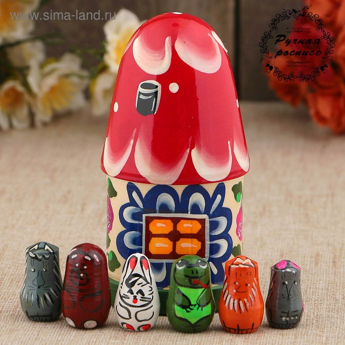 Пальчиковый театр «Теремок», теремок и 6 кукол, 14 см Пальчиковый театр «Теремок», теремок и 6 кукол, 14 см