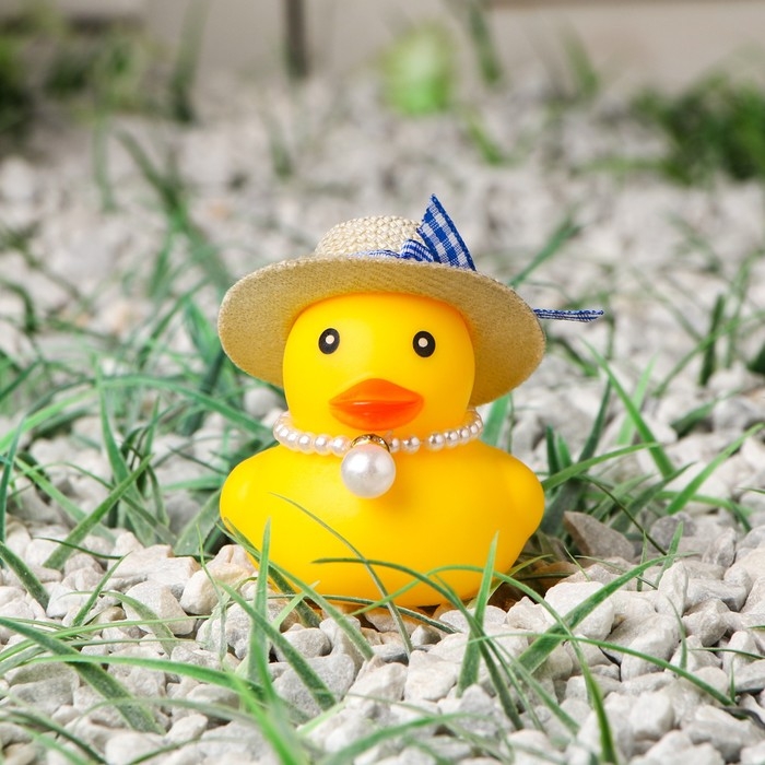 Утка желтая, шляпа соломенная Утка желтая, шляпа соломенная