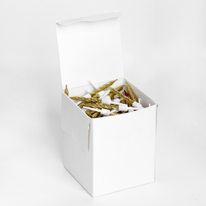 Набор свечи в торт  Набор свечи в торт "Спираль", 200шт, 5 см, золотой металлик