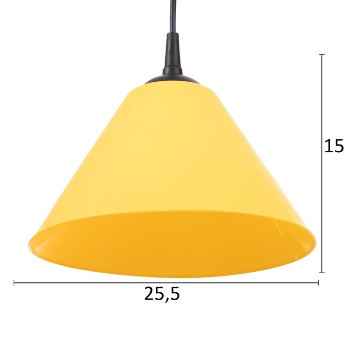 Подвес Подвес "Конус" 1х15Вт Е27 МОДЕЛЬ: BR 00269 черный/желтый 25х25х15см