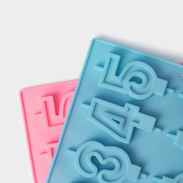 Форма для шоколада Доляна «Цифры», силикон, 26×21 см, 10 ячеек (7×4 см), цвет МИКС Форма для шоколада Доляна «Цифры», силикон, 26×21 см, 10 ячеек (7×4 см), цвет МИКС