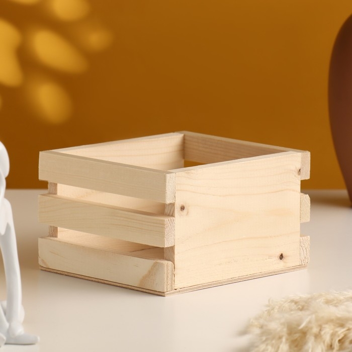 Кашпо деревянное трехреечное 14,5х12,5х8 см натуральный Кашпо деревянное трехреечное 14,5х12,5х8 см натуральный