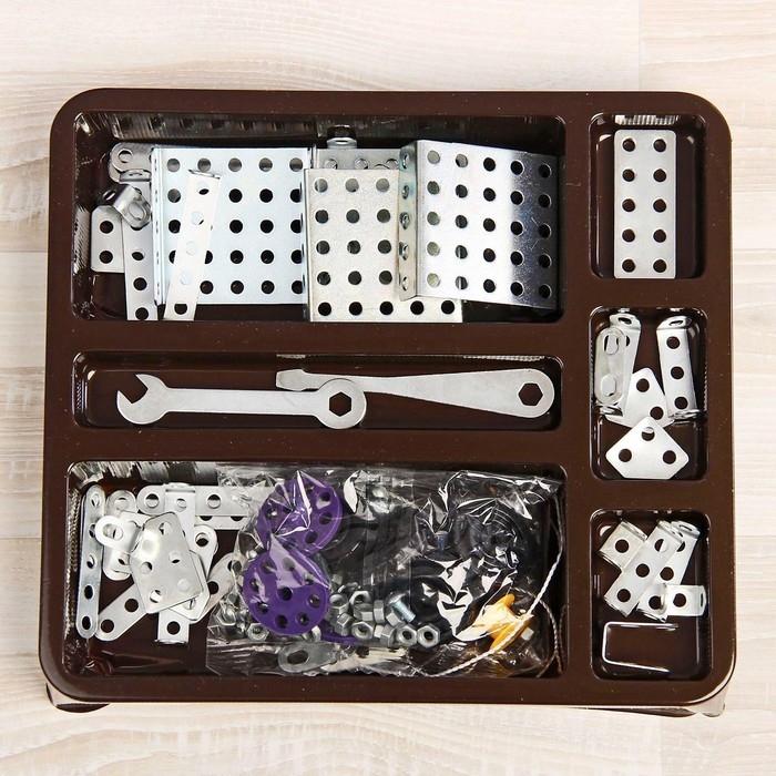 Конструктор металлический «10К» для уроков труда №3, 146 деталей Конструктор металлический «10К» для уроков труда №3, 146 деталей