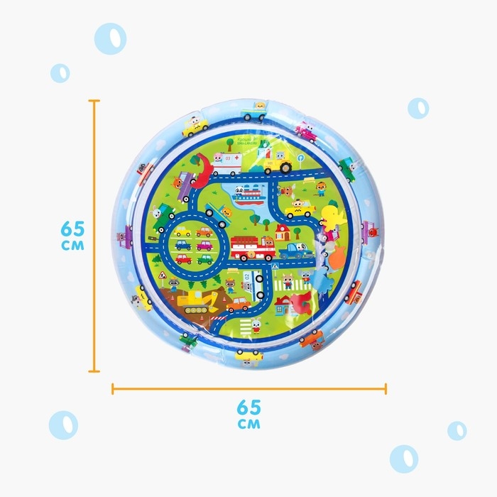 Акваковрик надувной развивающий водный коврик «Транспорт», 65x65 см, Крошка Я Акваковрик надувной развивающий водный коврик «Транспорт», 65x65 см, Крошка Я